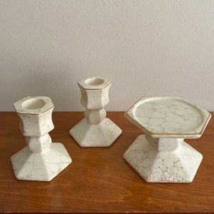 Partylite Ivory Palazzo Candle Holders